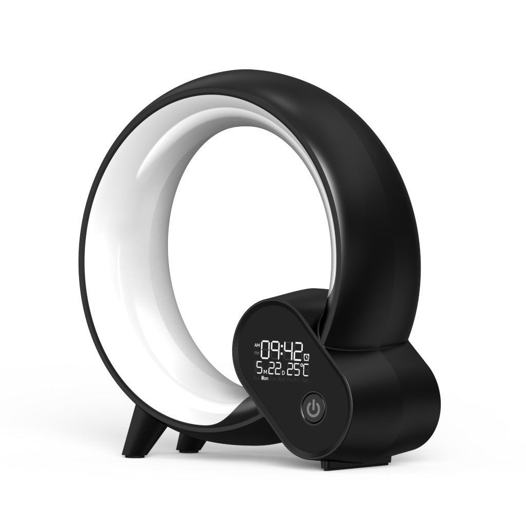 Yaratıcı Q Işık Analog Gündoğumu Dijital Ekran Çalar Saat Bluetooth Ses Akıllı Uyandırma Q Renkli Atmosfer Işığı