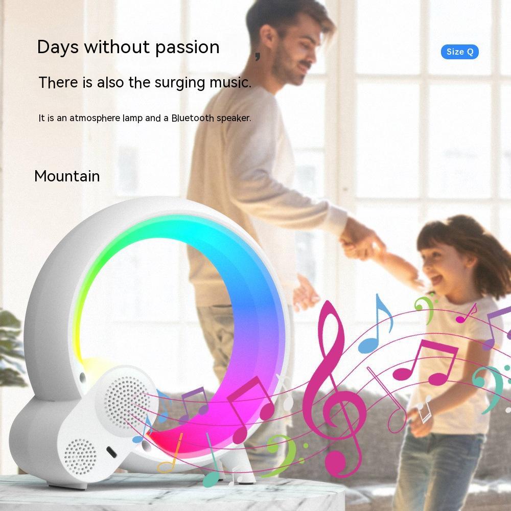 Yaratıcı Q Işık Analog Gündoğumu Dijital Ekran Çalar Saat Bluetooth Ses Akıllı Uyandırma Q Renkli Atmosfer Işığı