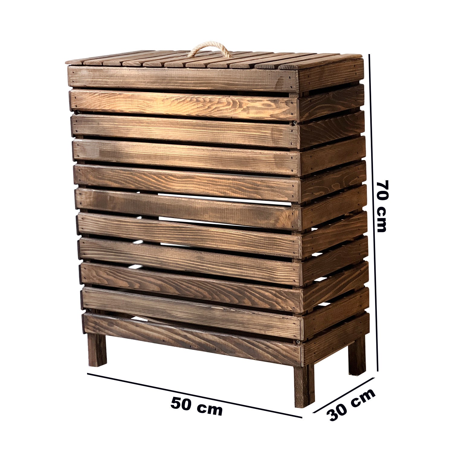Wäschekorb aus Holz - Walnuss