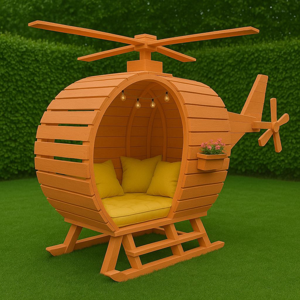 Ahşap Helikopter Bahçe Kabini