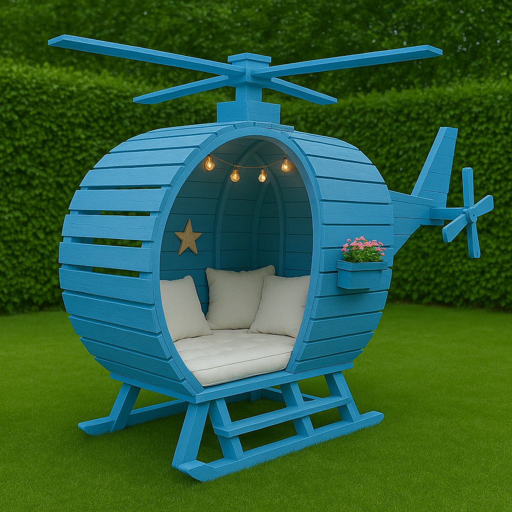 Ahşap Helikopter Bahçe Kabini