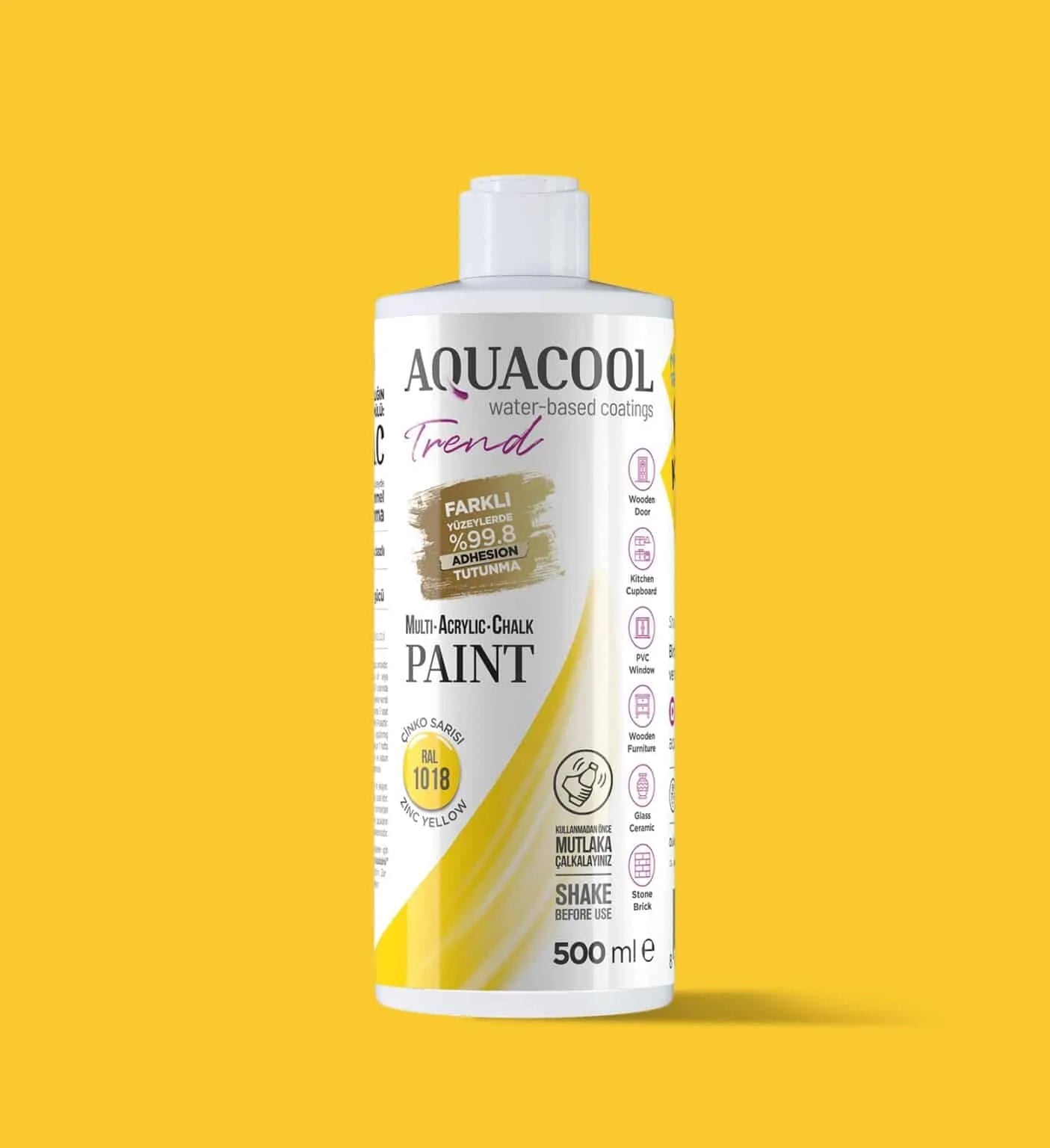 Aquacool Trend MAC Paint RAL Series 1018 Zinc Yellow 500 ml