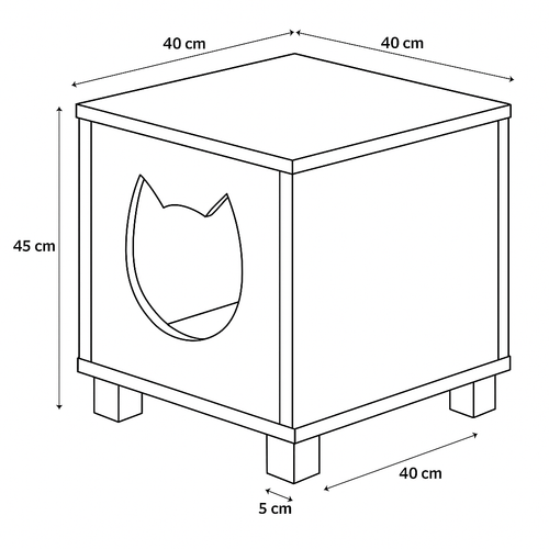 Katzenhaus aus Holz | Handgefertigter Katzenzwinger aus Naturholz für den Innenbereich | Moderne Katzenmöbel