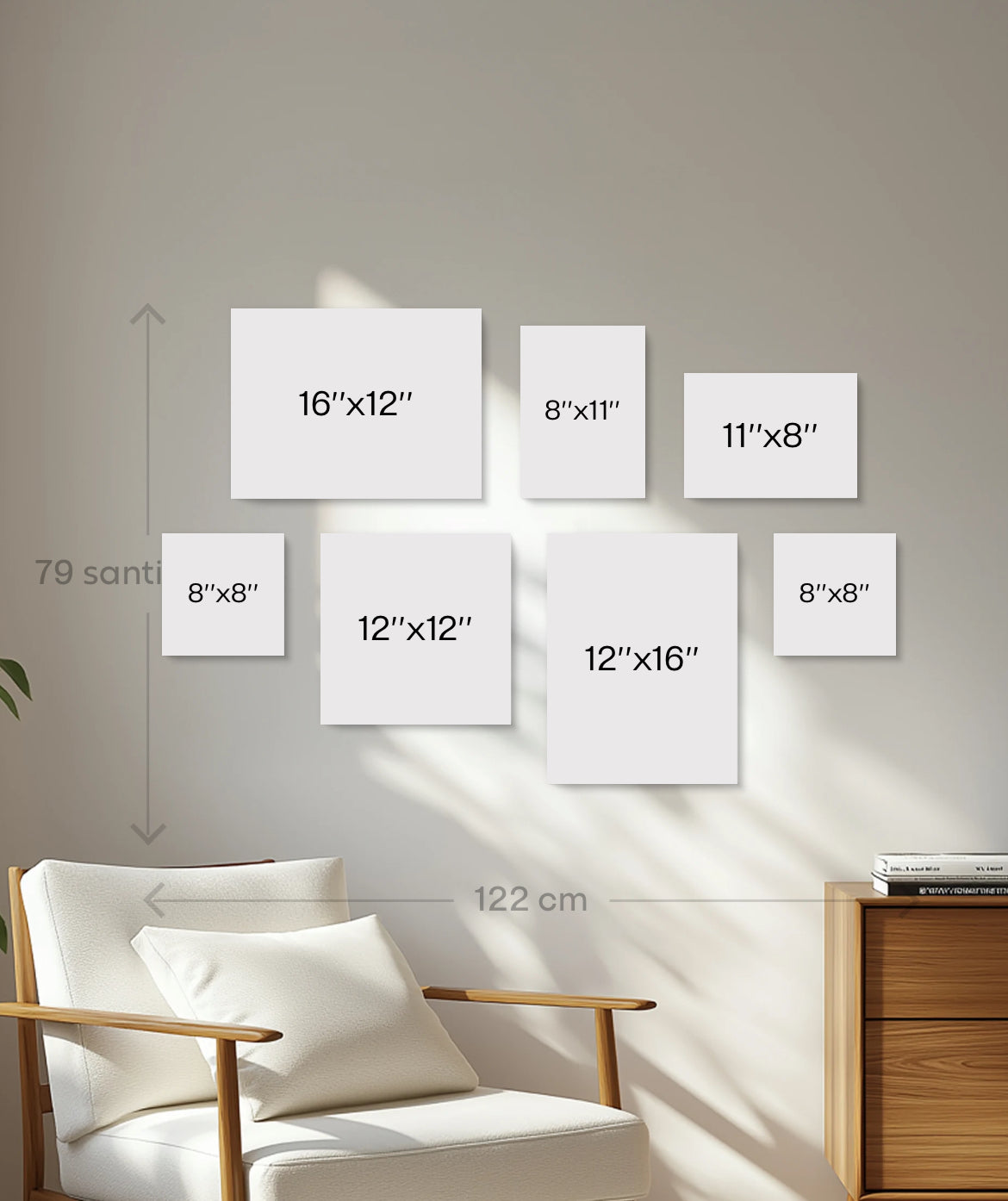 Doğal Ahşap Duvar Çerçeve Seti – 7 Parça Dekoratif Fotoğraf Kolajı Duvar Sanatı
