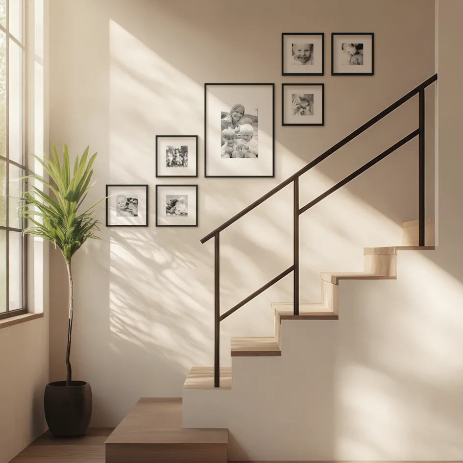 Sanatsal Duvar Çerçeve Seti – 7’li Premium Doğal Ahşap Fotoğraf Kolajı