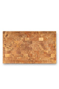 Jumbo Rustik Natural Masif Ahşap Kesme Tahtası 50x30x6 cm | End Grain El Yapımı Profesyonel Doğrama Tahtası