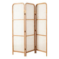Rodos Dekoratif Hasır Ahşap Paravan – 3 Kanat Katlanır Oda Bölücü 175 cm