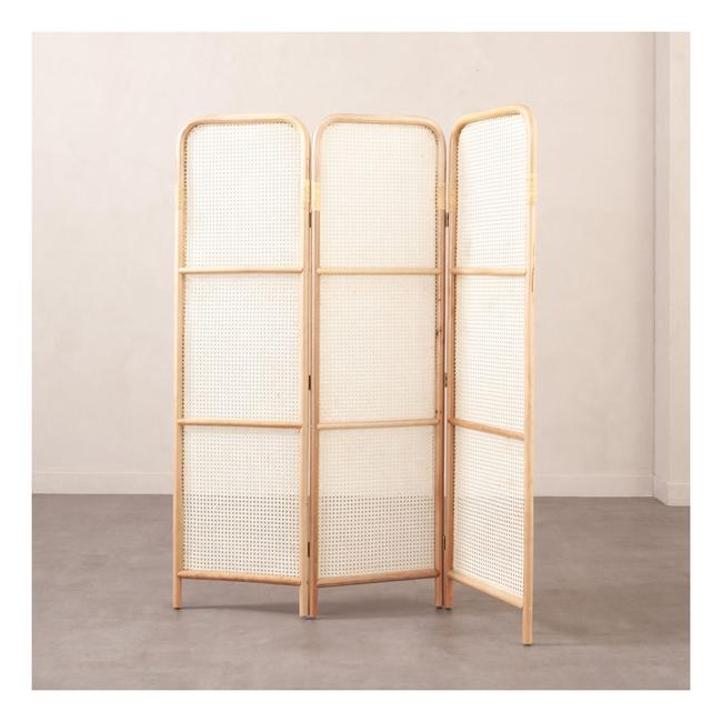 Rodos Dekoratif Hasır Ahşap Paravan – 3 Kanat Katlanır Oda Bölücü 175 cm