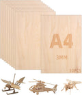 Ihlamur kontrplak 3 mm, 10'lu paket A4 30 x 21 cm - DIY ahşap işleri, model yapımı, dekorasyon ve tablo için lazer işleme