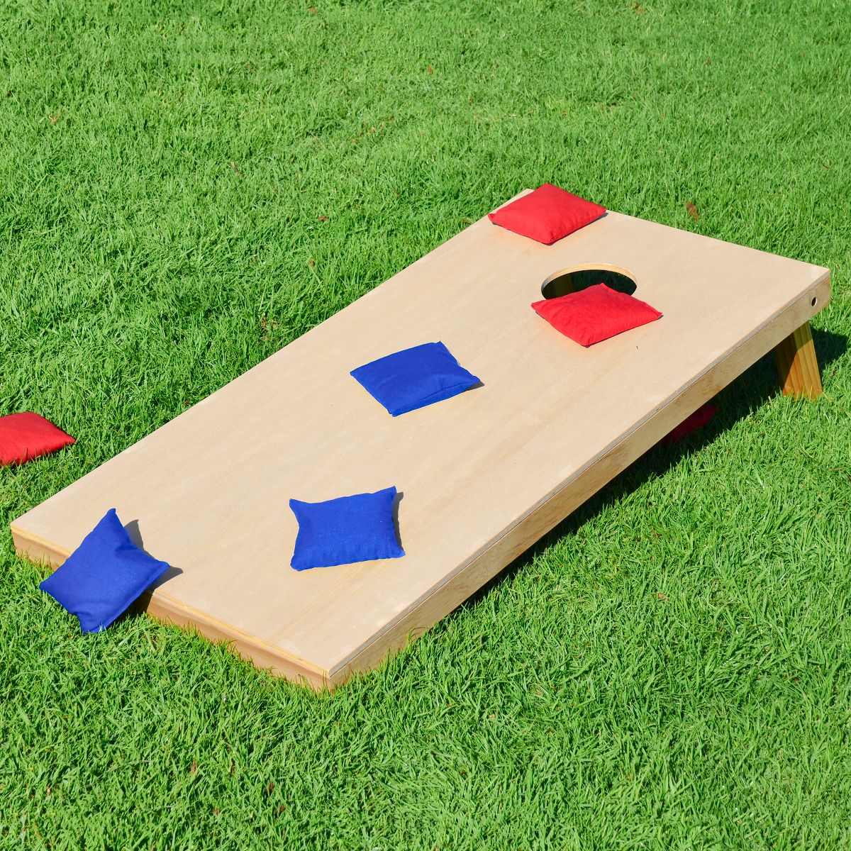 Turnuva Sürümü Standart Cornhole Oyun Tahtası Seti - 120 cm x 60 cm Ahşap Tahtalar ve 8 Çift Taraflı Fasulye Torbası