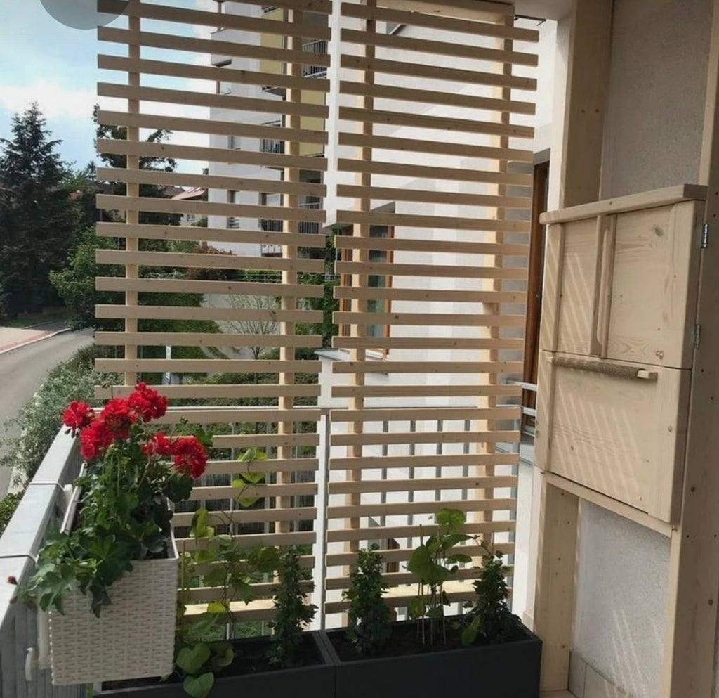 Masif Ahşap Paravan, İç ve Dış Mekan Ayırıcı, Dekoratif Ahşap Çıtalı Seperatör, Ofis ve Oda Bölücü Panel