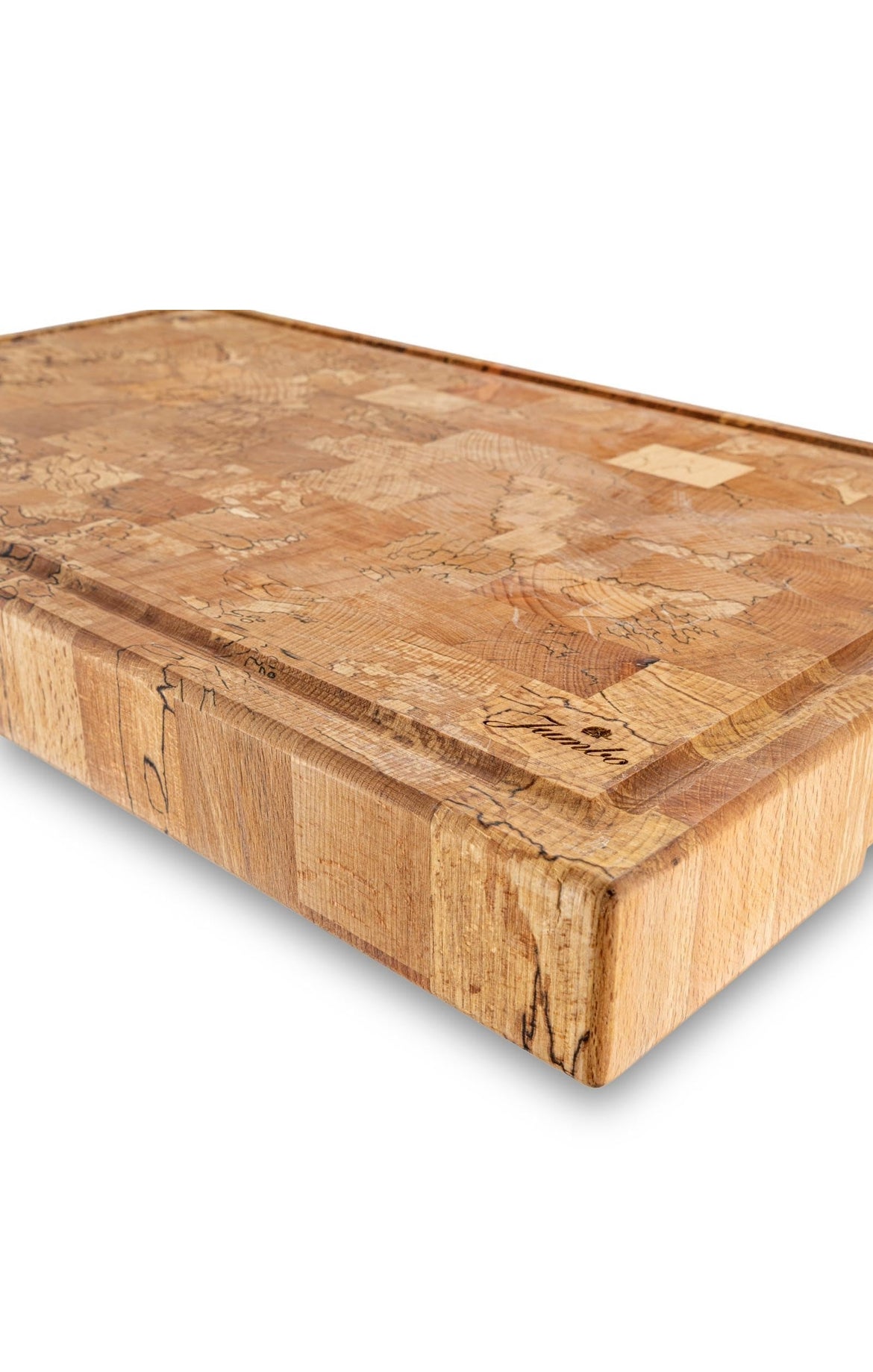 Jumbo Rustik Natural Masif Ahşap Kesme Tahtası 50x30x6 cm | End Grain El Yapımı Profesyonel Doğrama Tahtası