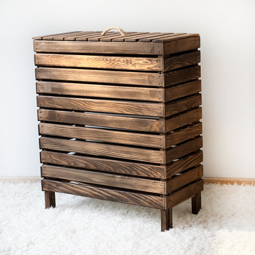 Wäschekorb aus Holz - Walnuss