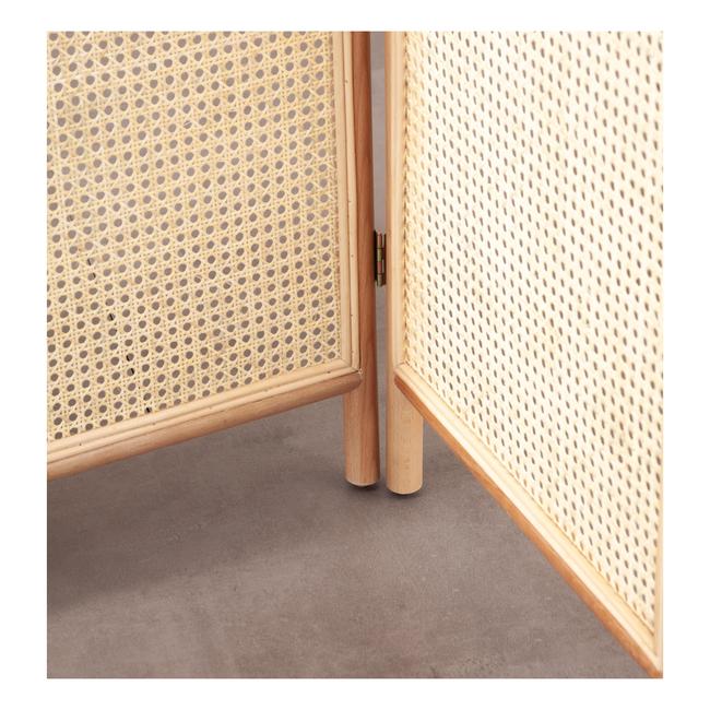 Rodos Dekoratif Hasır Ahşap Paravan – 3 Kanat Katlanır Oda Bölücü 175 cm