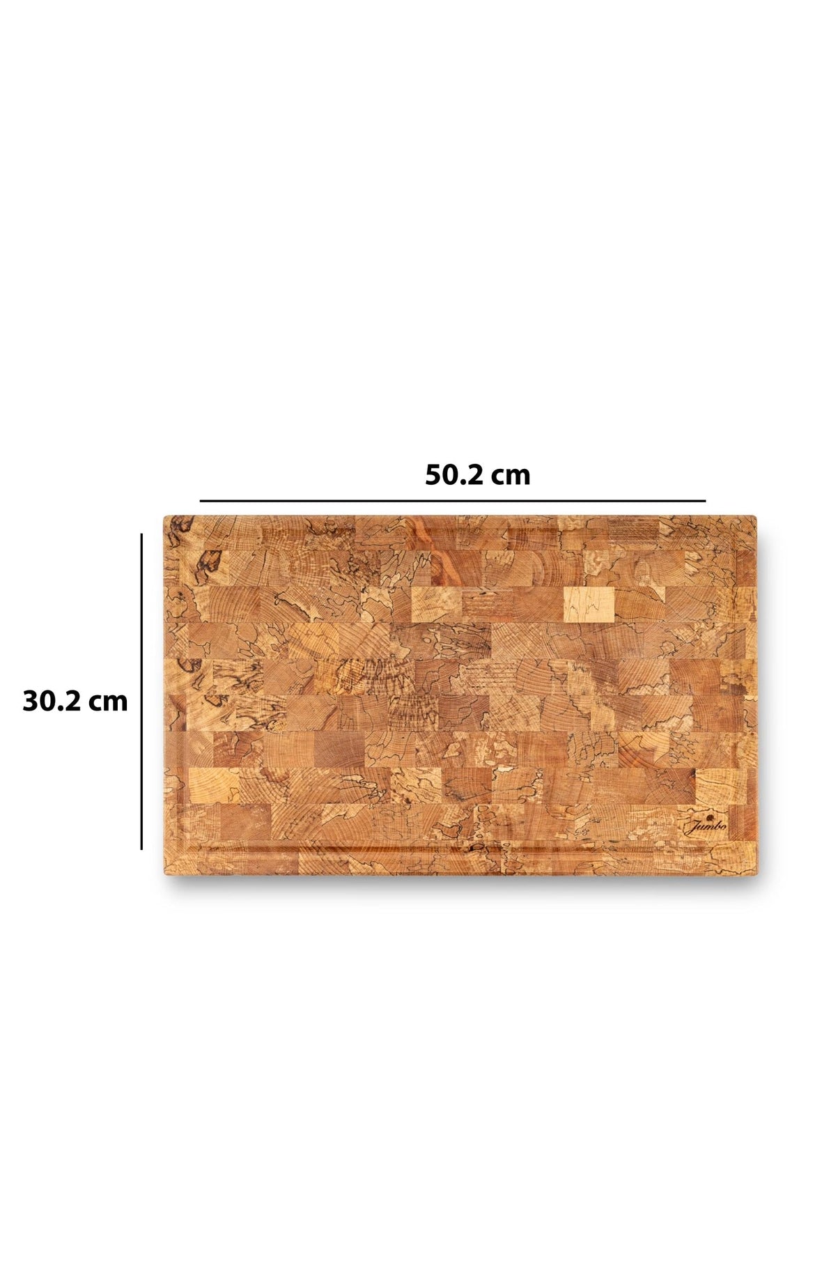 Jumbo Rustik Natural Masif Ahşap Kesme Tahtası 50x30x6 cm | End Grain El Yapımı Profesyonel Doğrama Tahtası