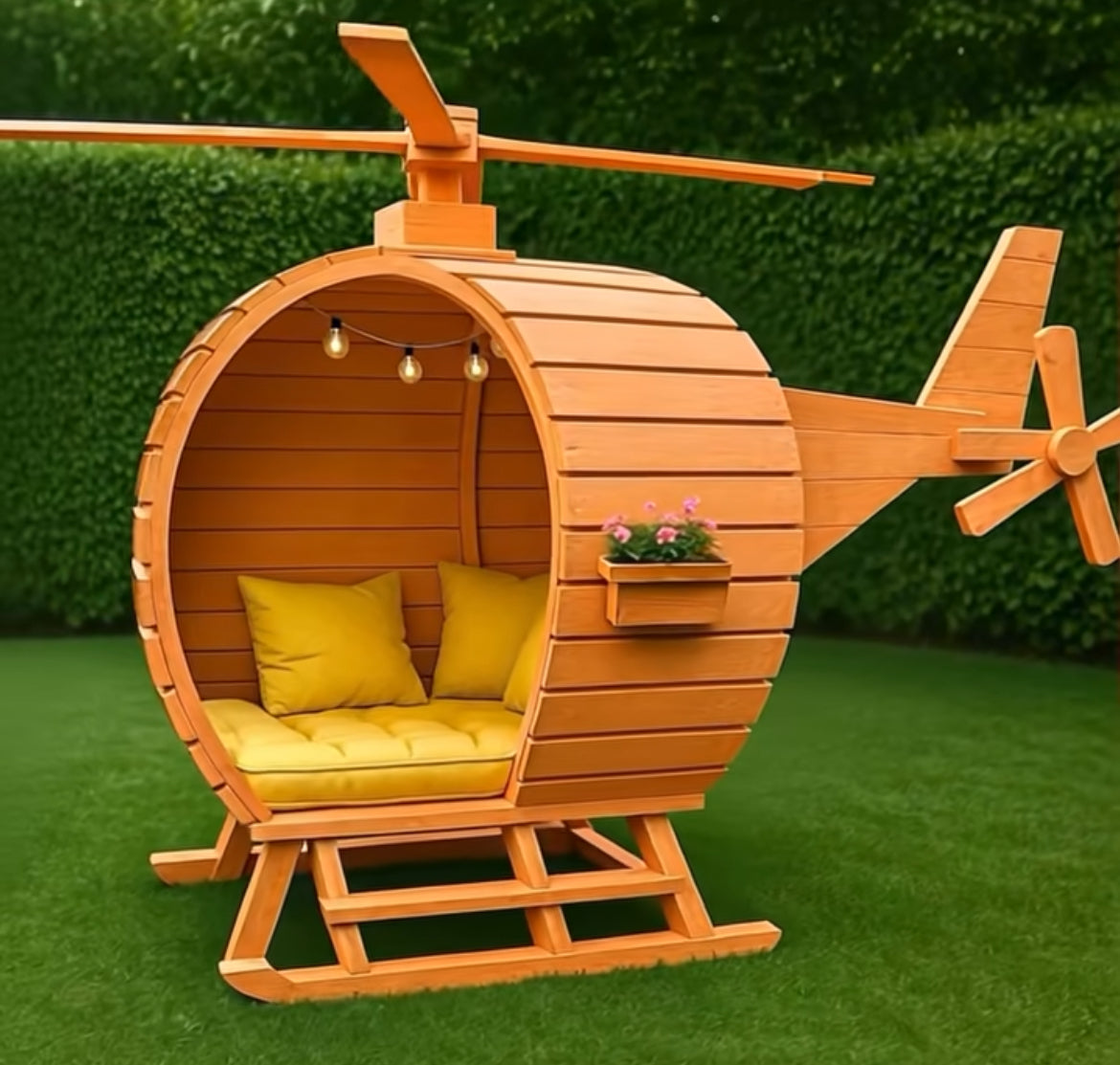 Ahşap Helikopter Bahçe Kabini