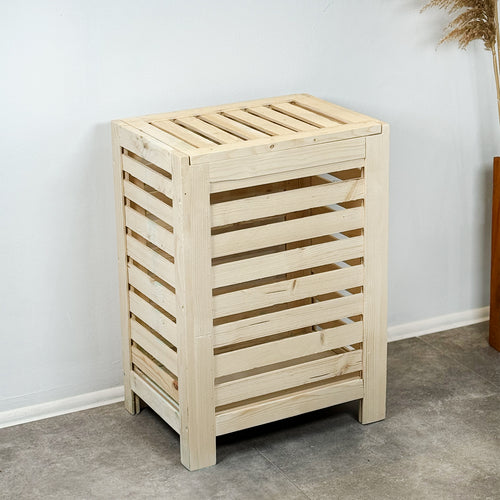 Wäschekorb aus Holz, Natur