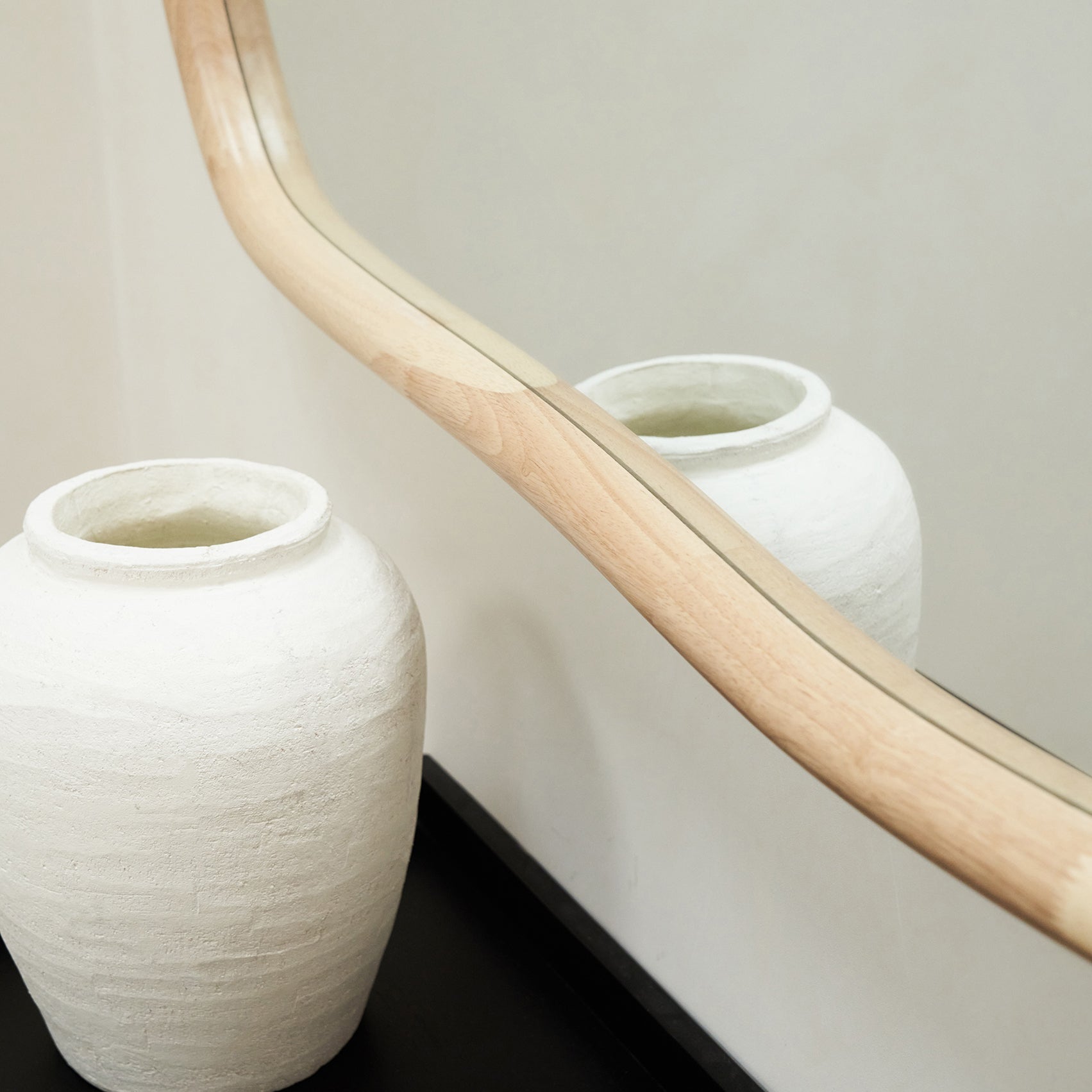 Lua Hafif Ahşap Düzensiz Duvar Aynası 150cm X 75cm