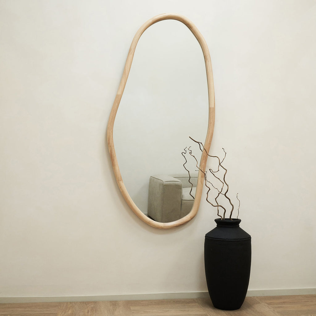 Lua Hafif Ahşap Düzensiz Duvar Aynası 150cm X 75cm