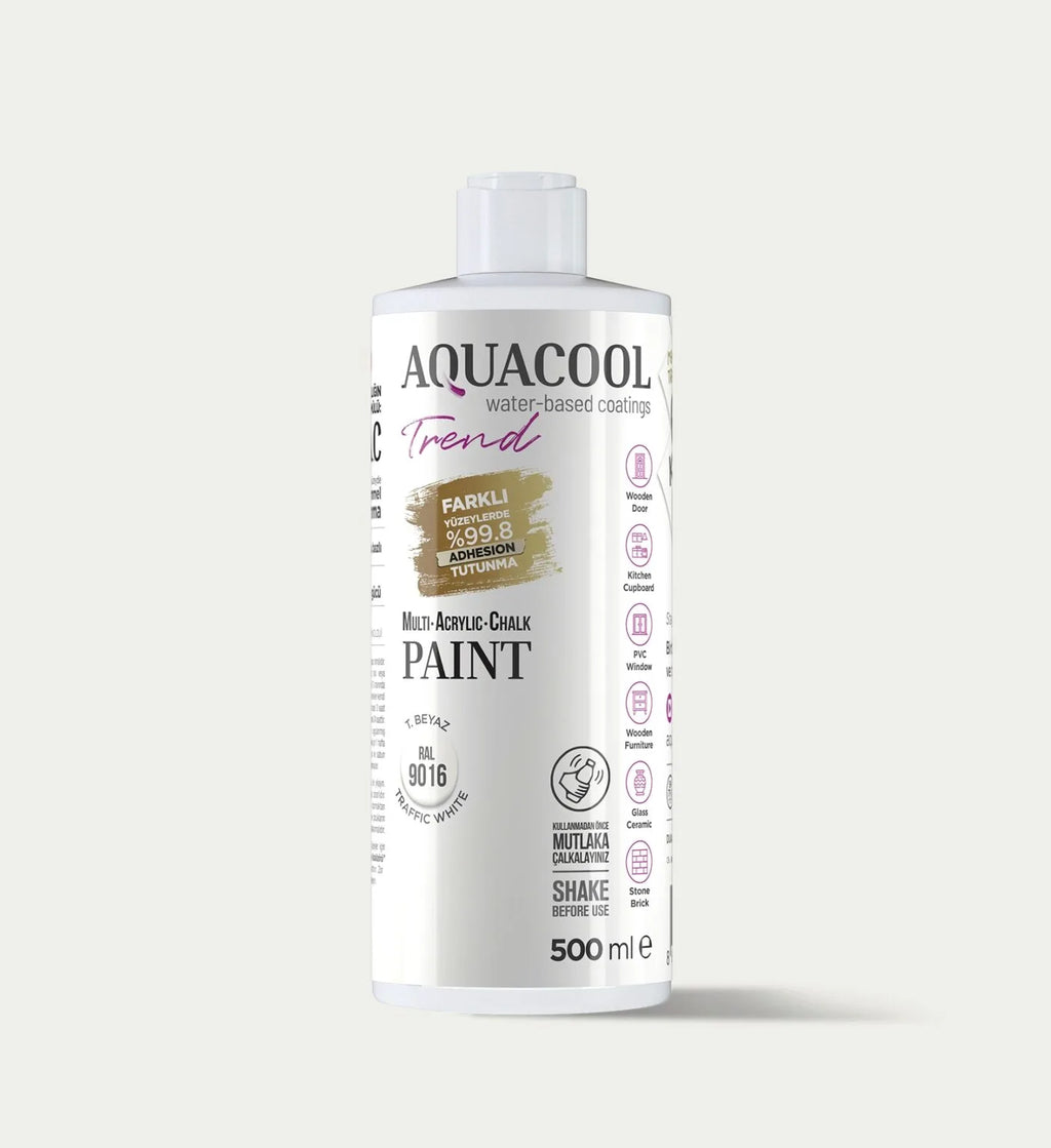 Aquacool Trend MAC Boya RAL Serisi 9016 Trafik Beyaz 500 ml