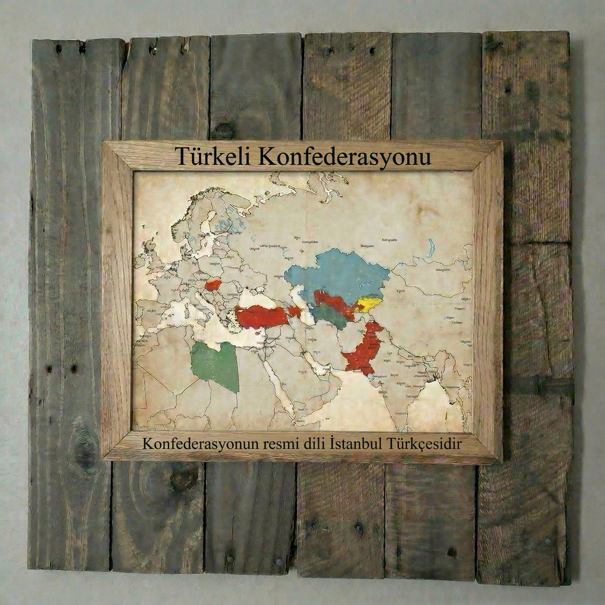 Kişiye Özel Resimli Rustik Ahşap Çerçeve – Otantik Doku