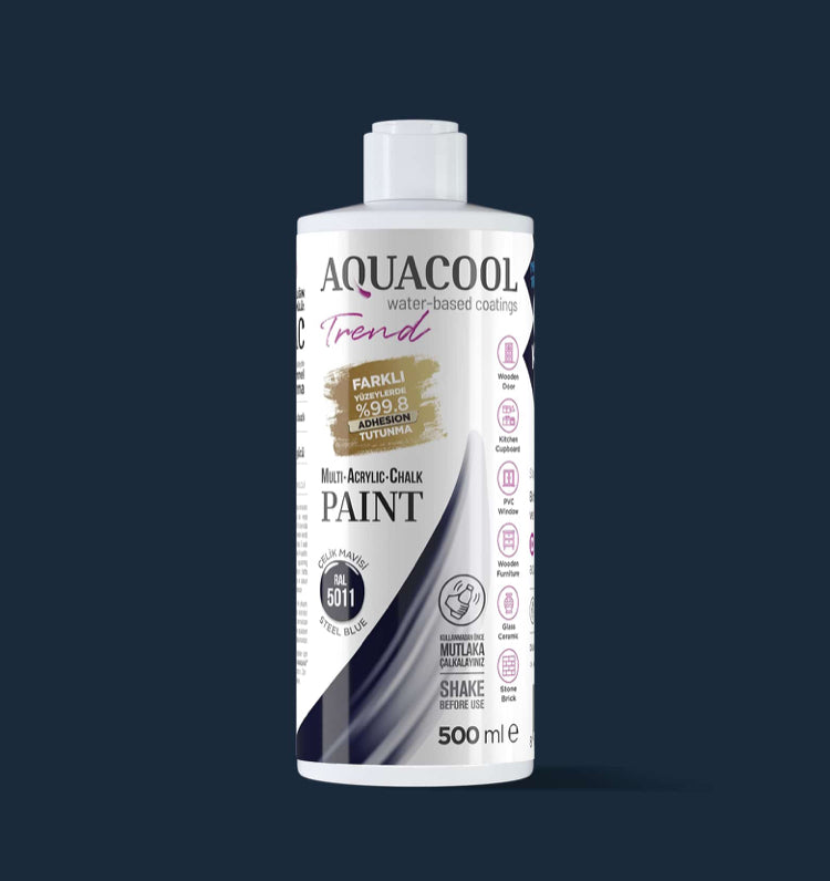 Aquacool Trend MAC Boya RAL Serisi 5011 Çelik Mavisi 500 ml