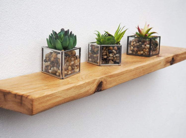 Rustic Oak Shelf 8x25x100 cm