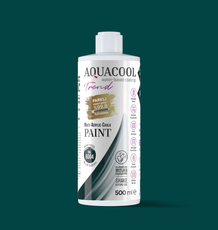 Aquacool Trend MAC Boya RAL Serisi 6004 Mavi Yeşil 500 ml