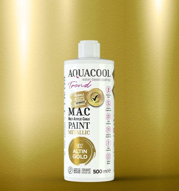 Aquacool Trend Metalik Boya 902 Altın