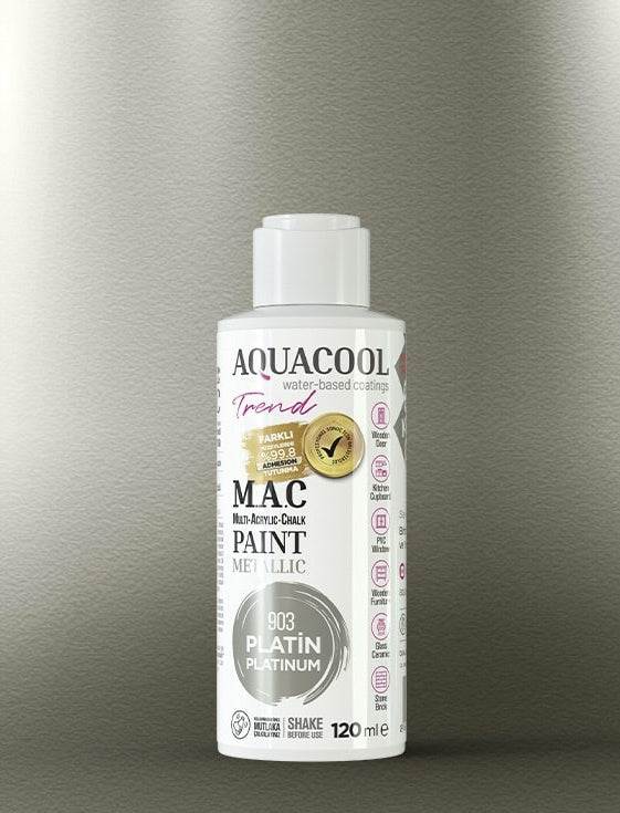 Aquacool Trend Metalik Boya 903 Platin