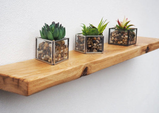 Rustic Oak Shelf 6x16x100 cm