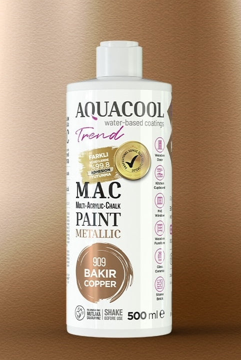 Aquacool Trend Metalik Boya 909 Bakır