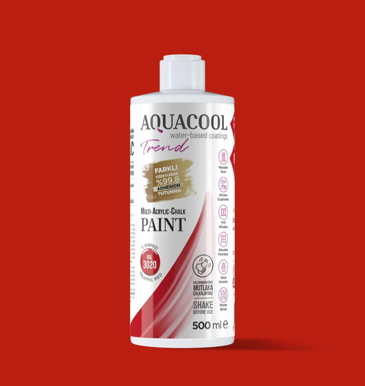 Aquacool Trend MAC Boya RAL Serisi 3020 Taşıma Kırmızı 500 ml