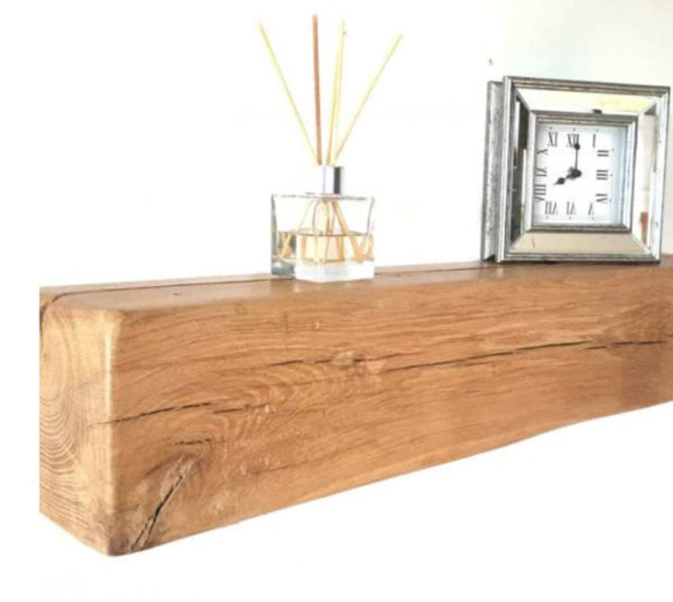 Rustic Oak Shelf 8x25x100 cm