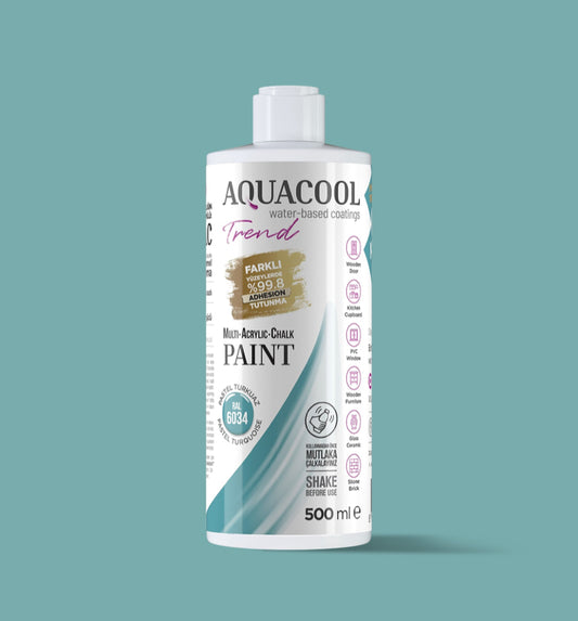 Aquacool Trend MAC Boya RAL Serisi 6034 Pastel Turkuaz 500 ml