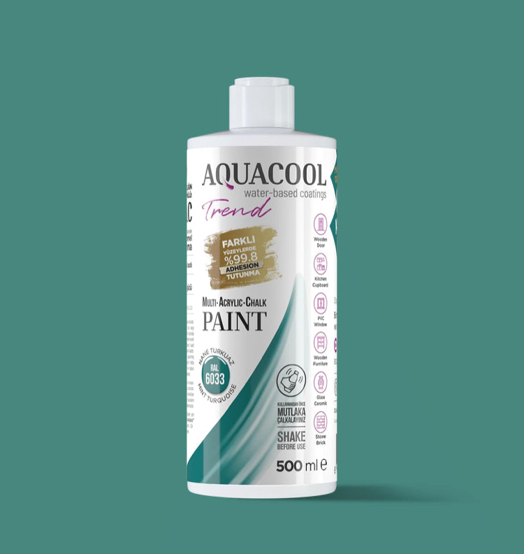 Aquacool Trend MAC Boya RAL Serisi 6033 Nane Turkuaz 500 ml